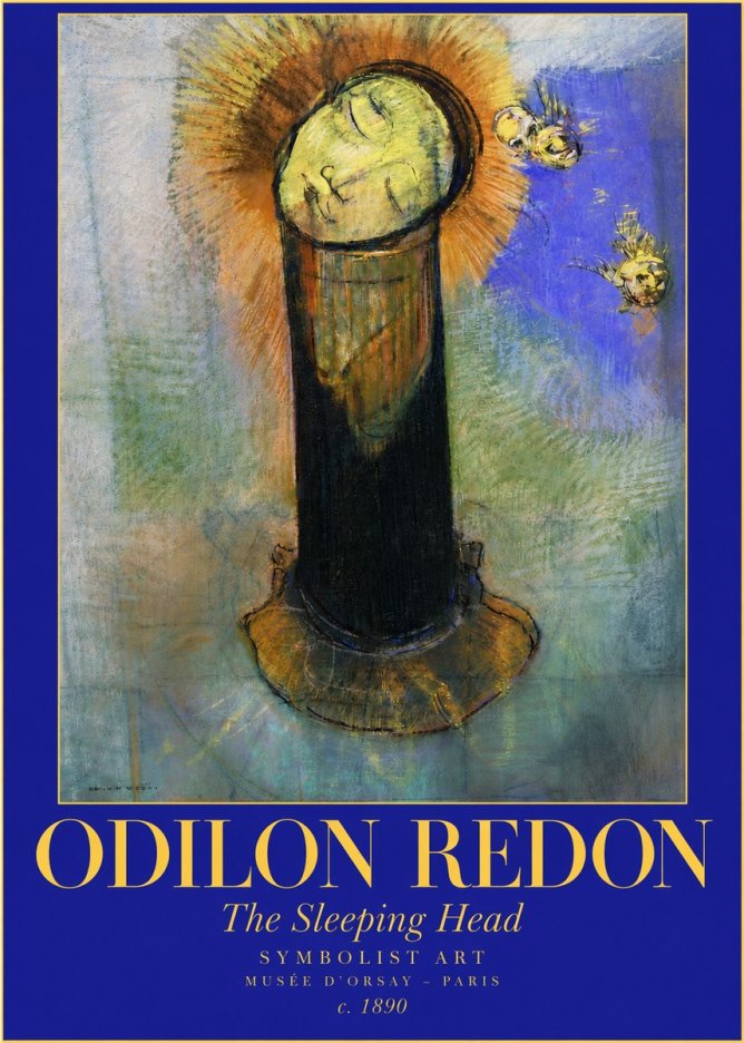 Odilon Redon The Sleeping Head No3 - Juliste