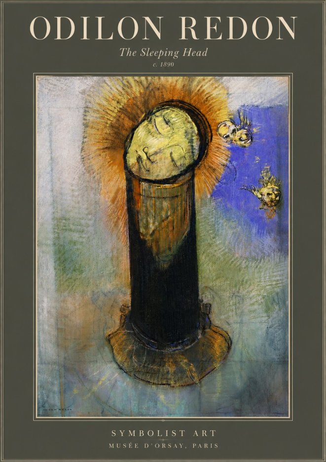 Odilon Redon The Sleeping Head No4 - Juliste