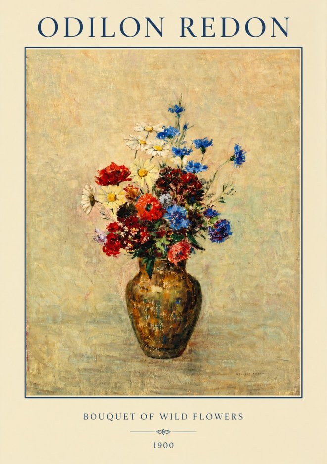 Odilon Redon Bouquet of Wild Flowers I No3 - Juliste
