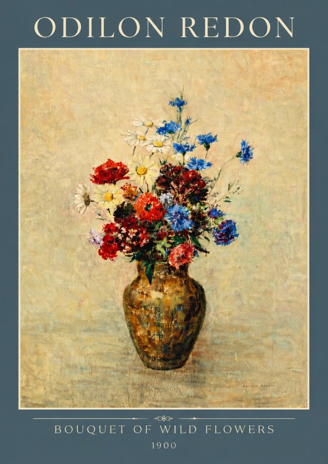 Odilon Redon Bouquet of Wild Flowers I No4 - Juliste