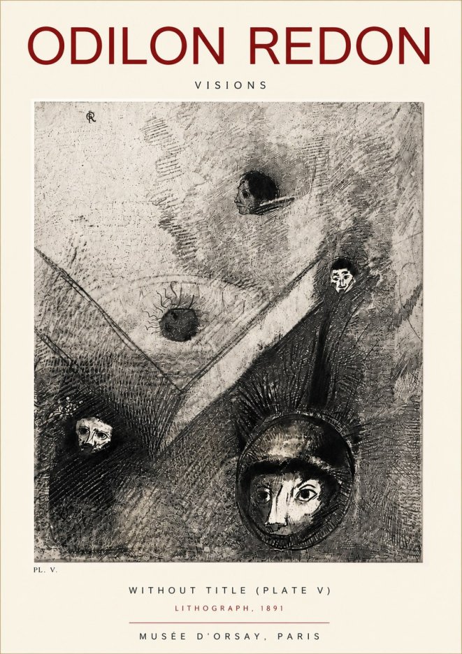 Odilon Redon Without Title (Plate V) No6 - Juliste