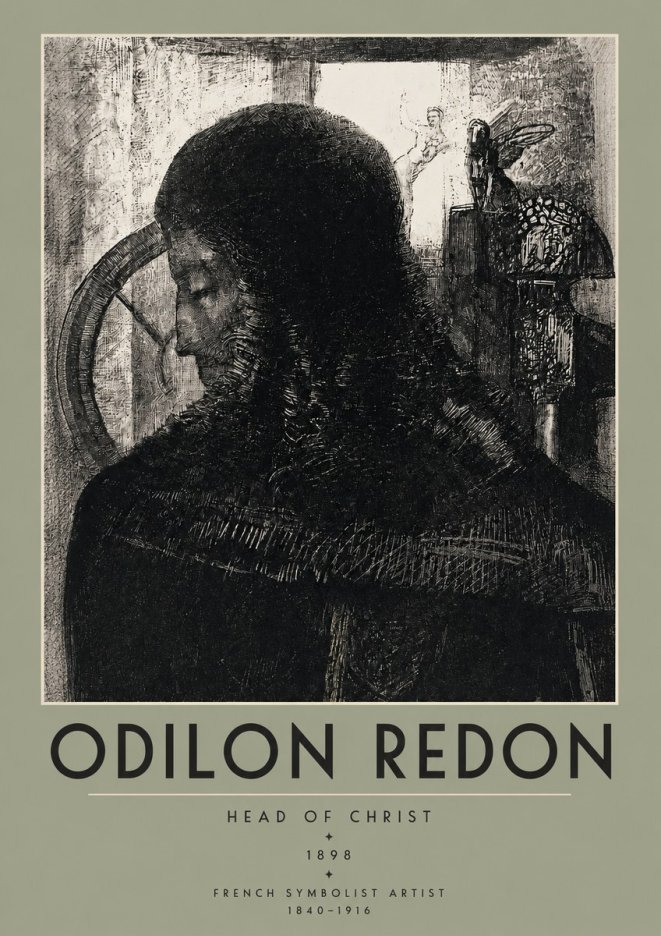 Odilon Redon Head of Christ II No2 - Juliste