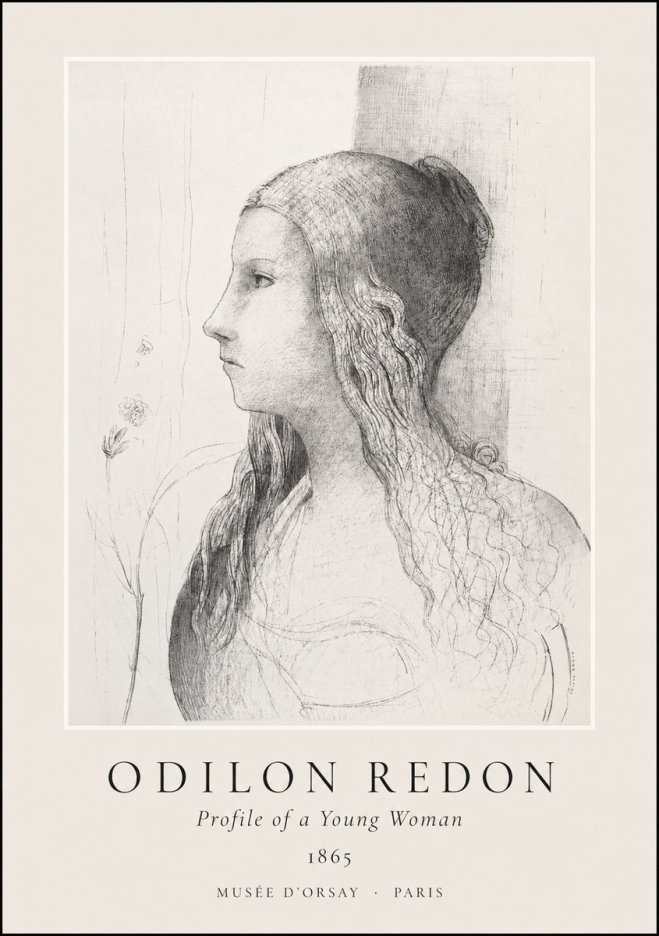 Odilon Redon Profile of a Young Woman No1 - Juliste