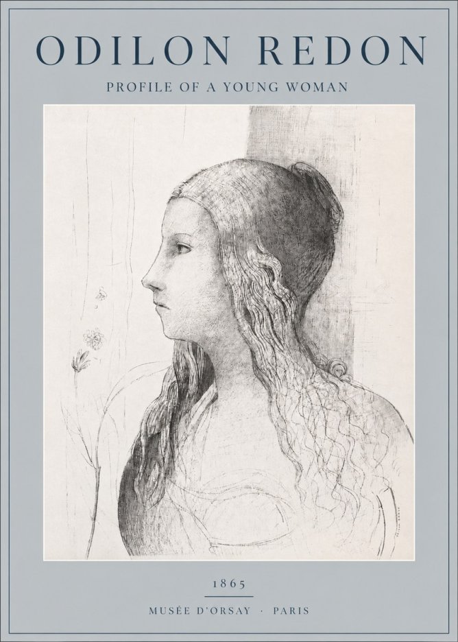 Odilon Redon Profile of a Young Woman No2 - Juliste