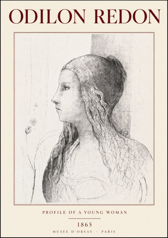 Odilon Redon Profile of a Young Woman No3 - Juliste