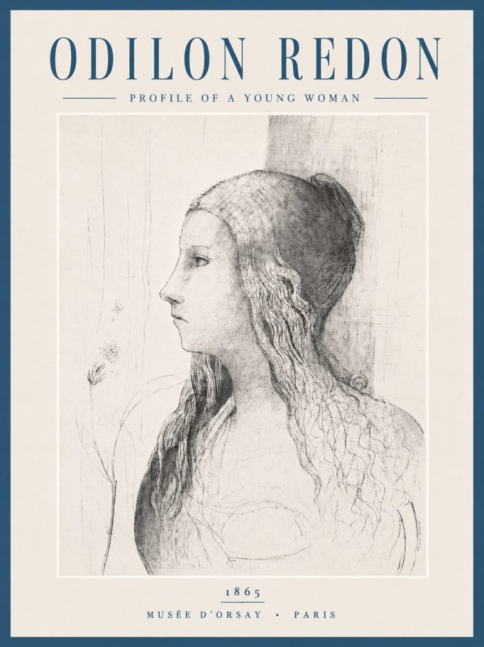 Odilon Redon Profile of a Young Woman No6 - Juliste