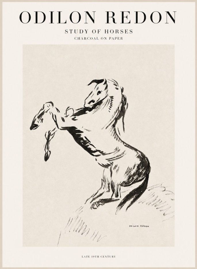 Odilon Redon Study of Horses No1 - Juliste