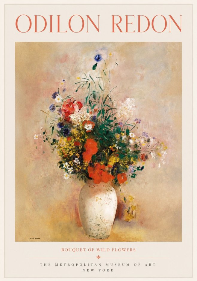 Odilon Redon Bouquet of Wild Flowers II No1 - Juliste