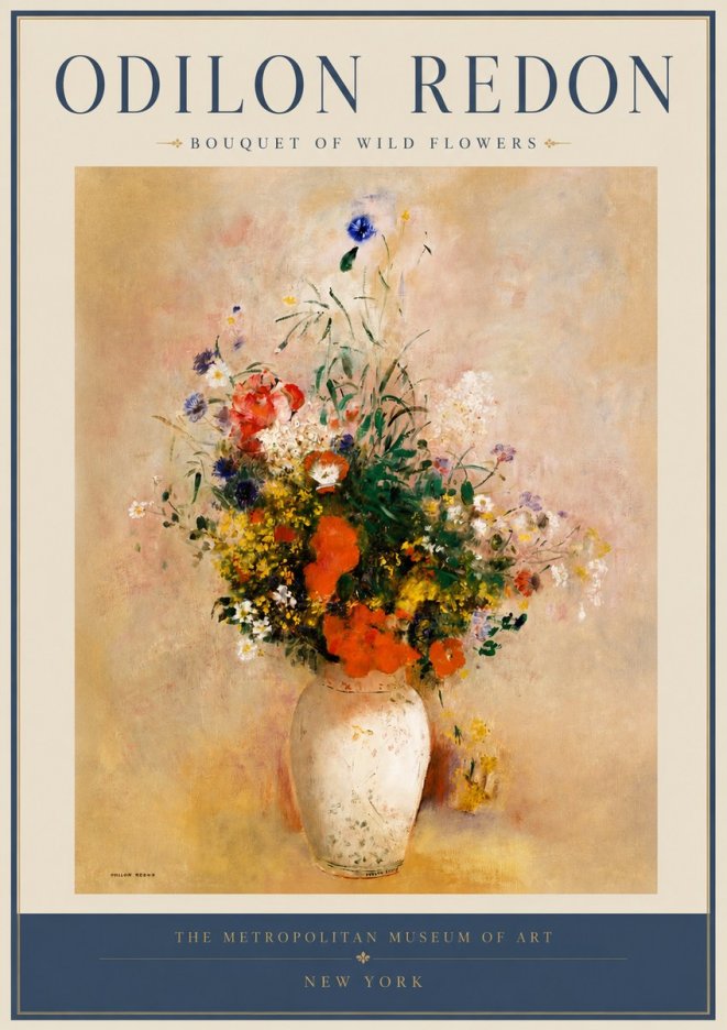 Odilon Redon Bouquet of Wild Flowers II No2 - Juliste
