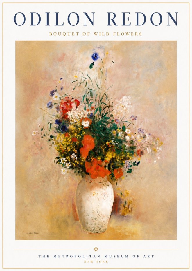 Odilon Redon Bouquet of Wild Flowers II No6 - Juliste