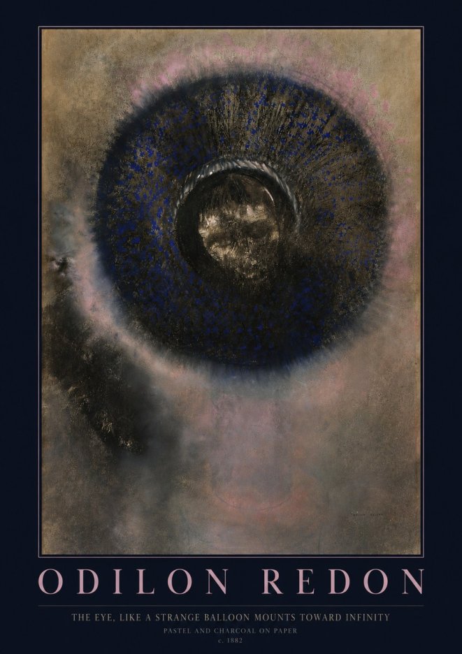 Odilon Redon The Eye, Like a Strange Balloon Mounts Toward Infinity No2 - Juliste