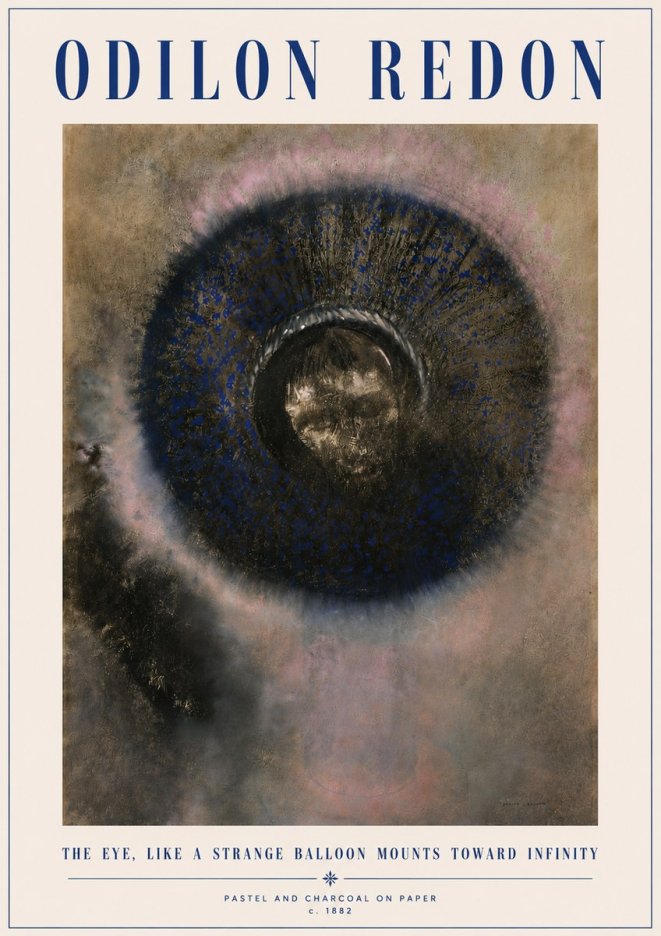 Odilon Redon The Eye, Like a Strange Balloon Mounts Toward Infinity No4 - Juliste