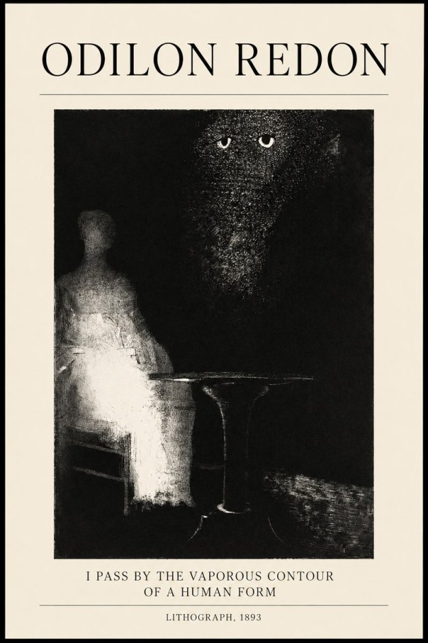 Odilon Redon I Pass by the Vaporous Contour of a Human Form No1 - Juliste