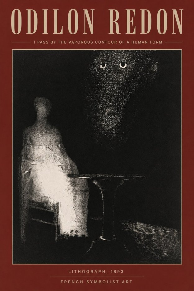 Odilon Redon I Pass by the Vaporous Contour of a Human Form No2 - Juliste