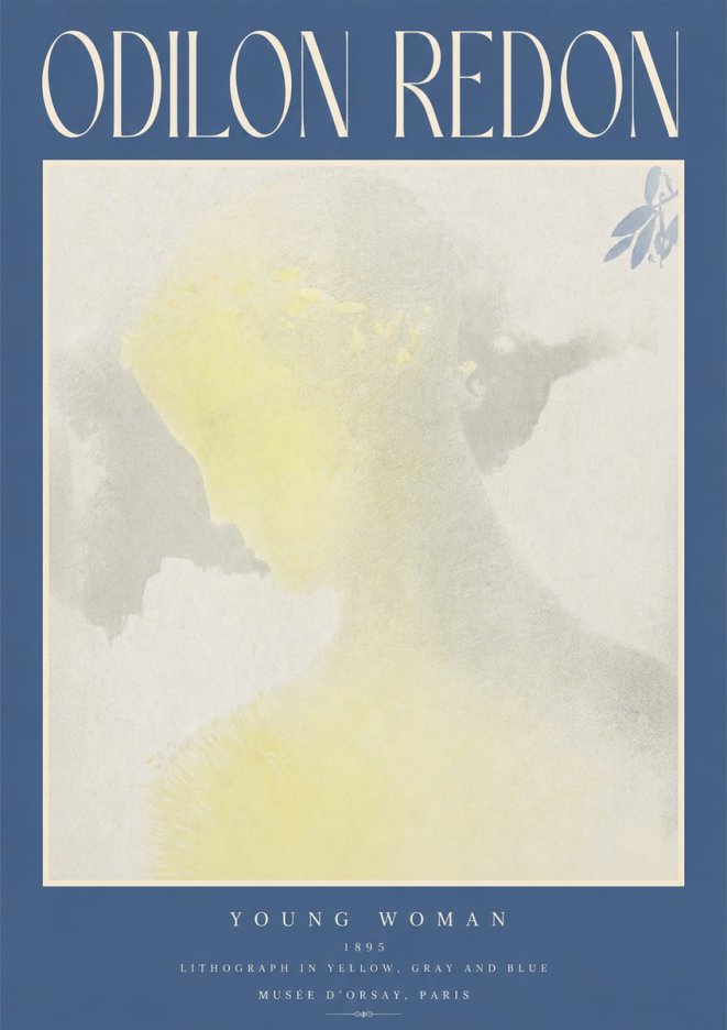 Odilon Redon Young Woman No2 - Juliste