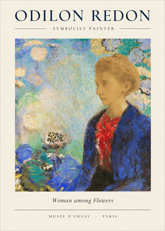 Odilon Redon Woman Among Flowers No1 - Juliste
