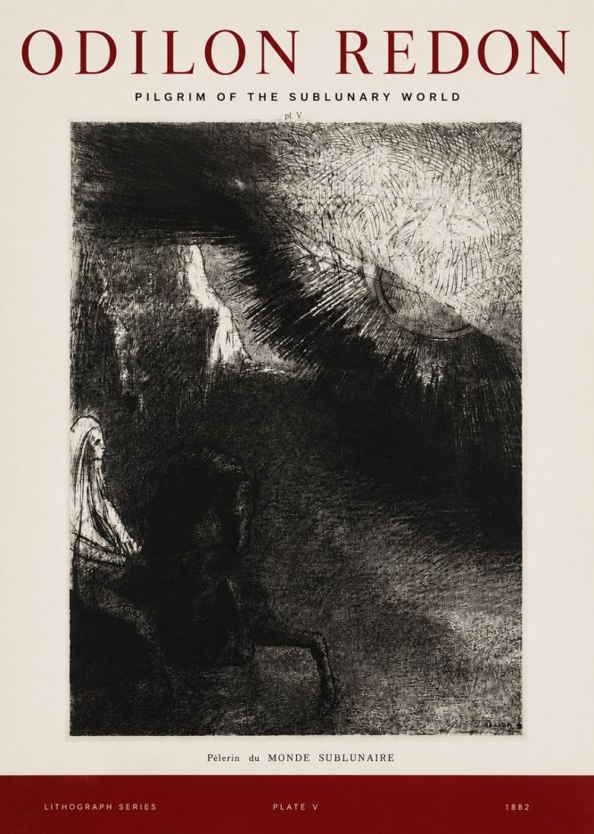 Odilon Redon Pèlerin Du Monde Sublunaire No2 - Juliste
