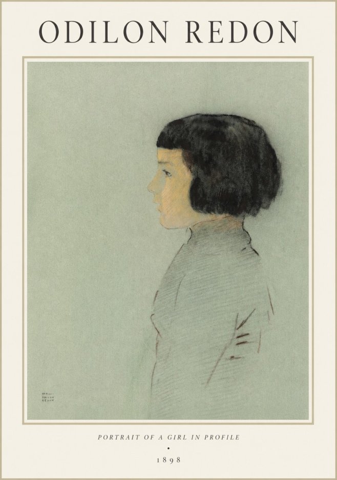 Odilon Redon Portrait of a Girl in Profile No1 - Juliste
