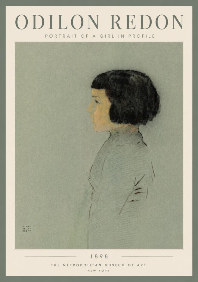 Odilon Redon Portrait of a Girl in Profile No4 - Juliste
