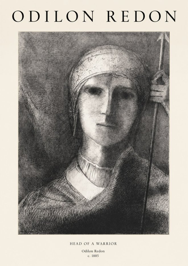 Odilon Redon Head of a Warrior No1 - Juliste