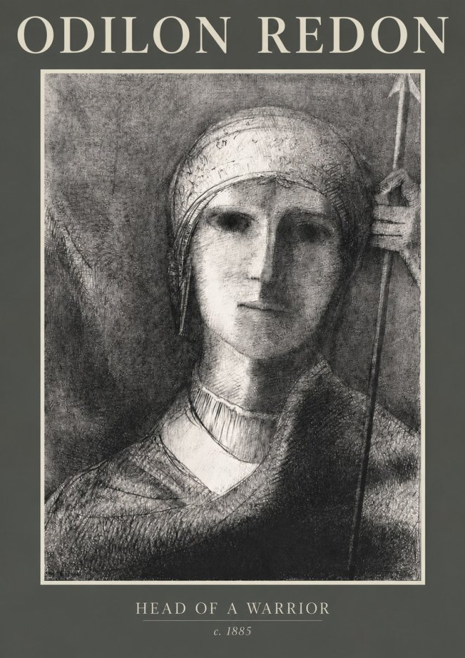 Odilon Redon Head of a Warrior No2 - Juliste