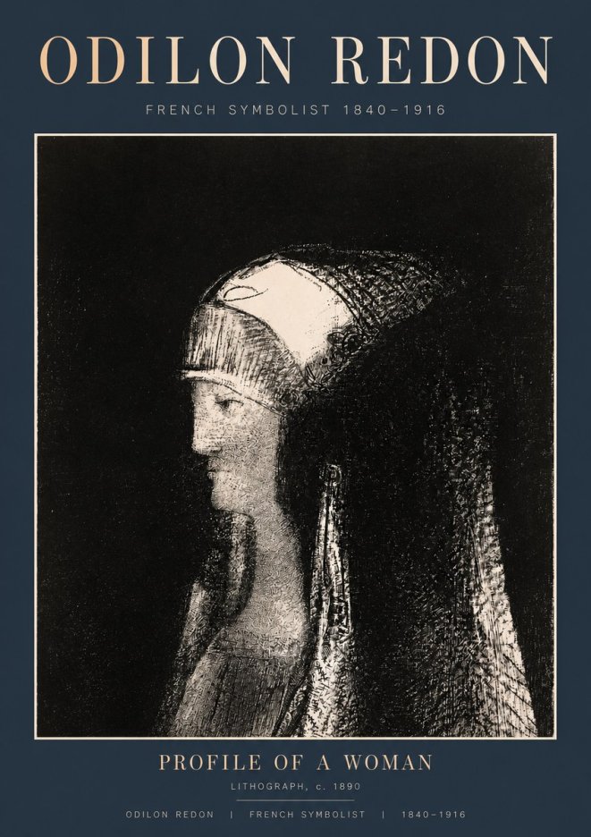 Odilon Redon Profile of a Woman No2 - Juliste