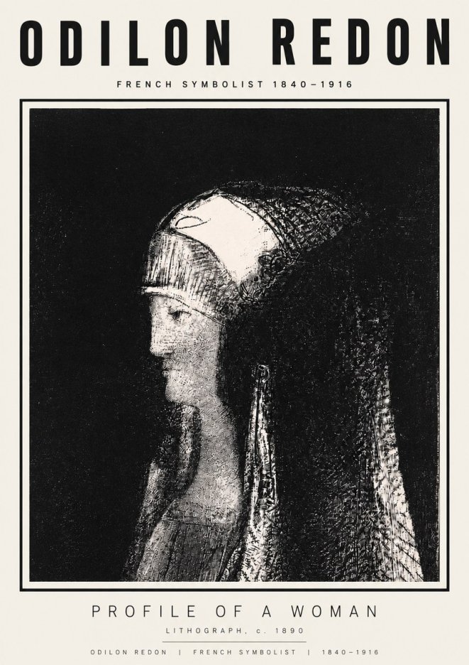 Odilon Redon Profile of a Woman No3 - Juliste