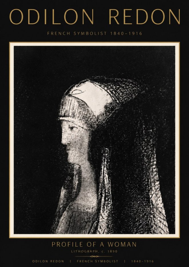 Odilon Redon Profile of a Woman No6 - Juliste