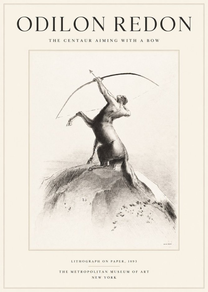 Odilon Redon The Centaur Aiming with a Bow No1 - Juliste