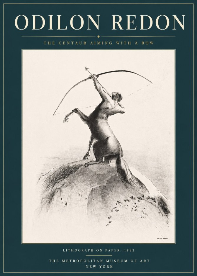 Odilon Redon The Centaur Aiming with a Bow No4 - Juliste