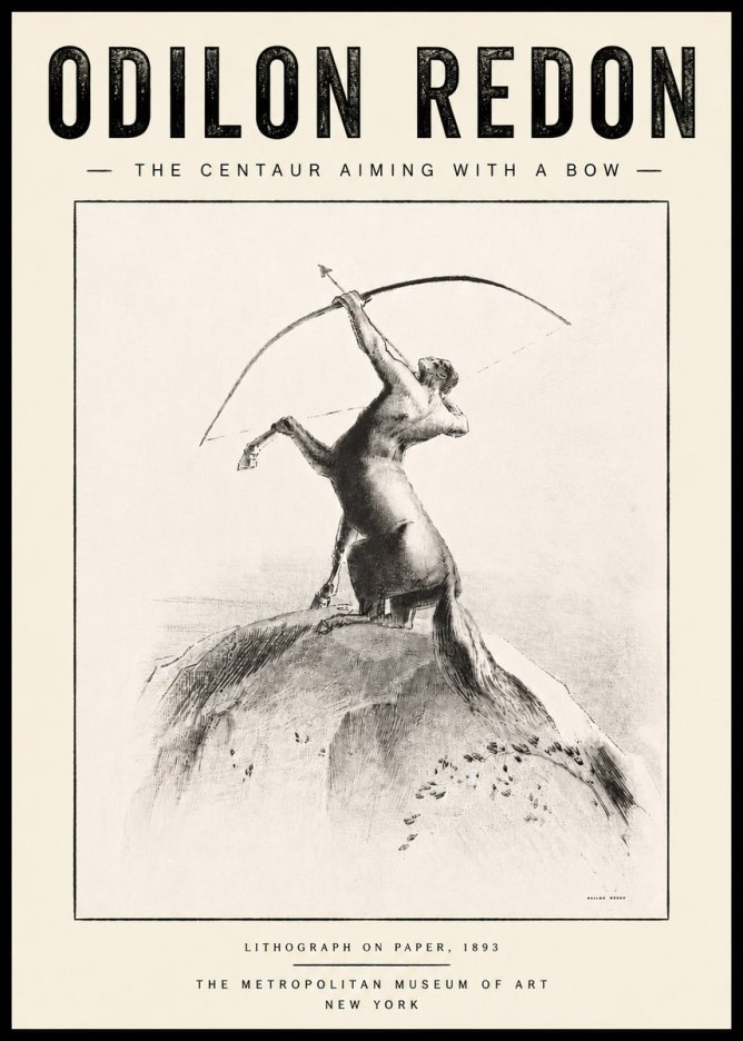 Odilon Redon The Centaur Aiming with a Bow No5 - Juliste