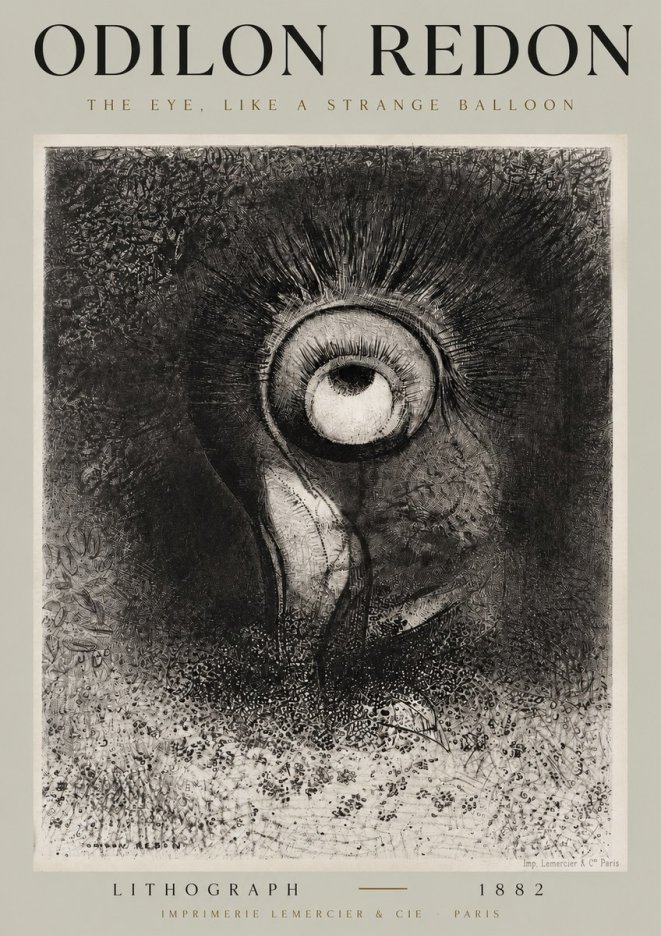 Odilon Redon The Eye, Like a Strange Balloon No2 - Juliste