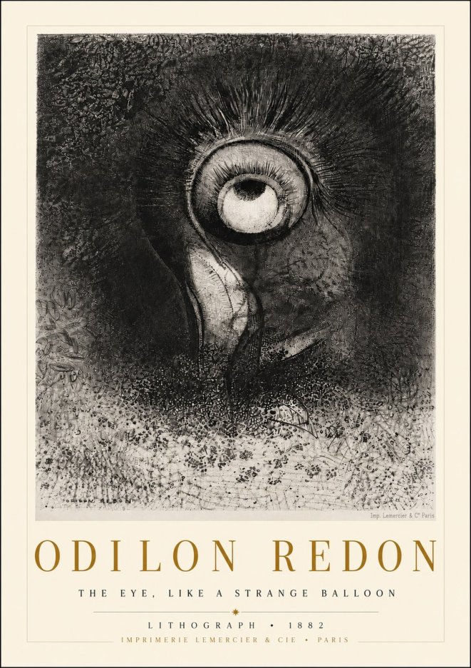 Odilon Redon The Eye, Like a Strange Balloon No3 - Juliste