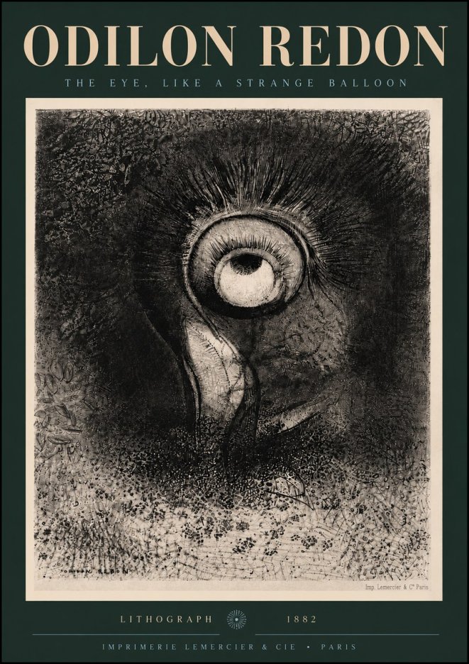 Odilon Redon The Eye, Like a Strange Balloon No5 - Juliste