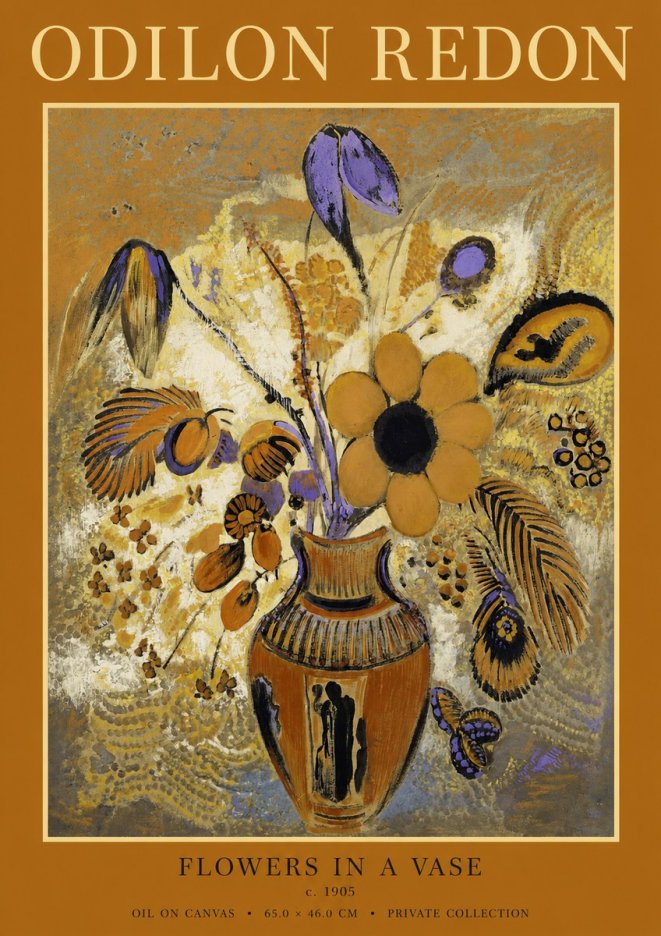 Odilon Redon Flowers in a Vase II No1 - Juliste