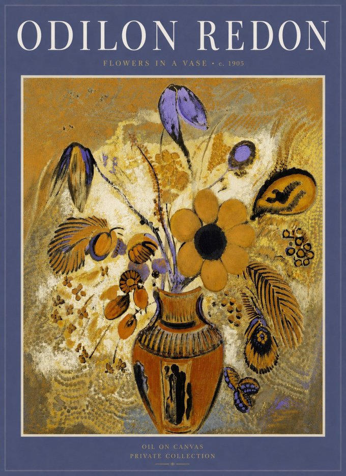 Odilon Redon Flowers in a Vase II No3 - Juliste