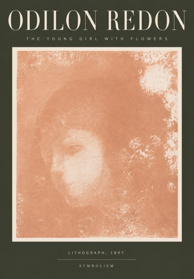 Odilon Redon The Young Girl with Flowers No4 - Juliste