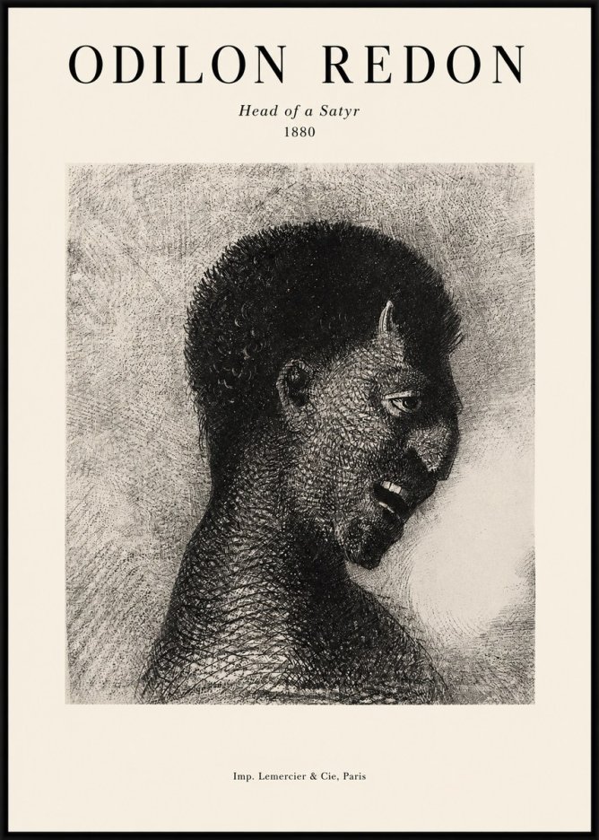 Odilon Redon Head of a Satyr No1 - Juliste