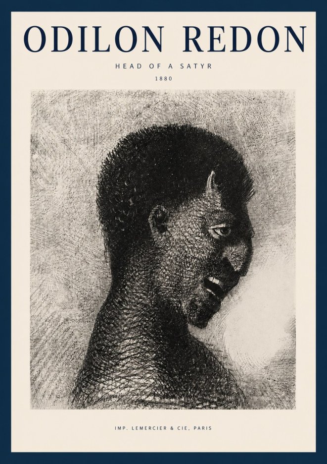 Odilon Redon Head of a Satyr No2 - Juliste