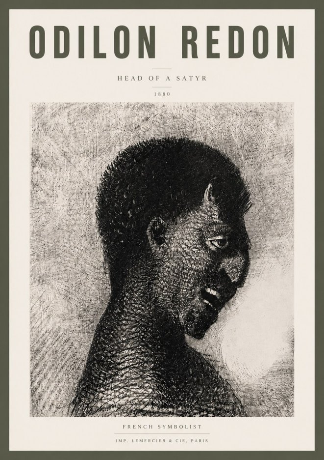 Odilon Redon Head of a Satyr No5 - Juliste