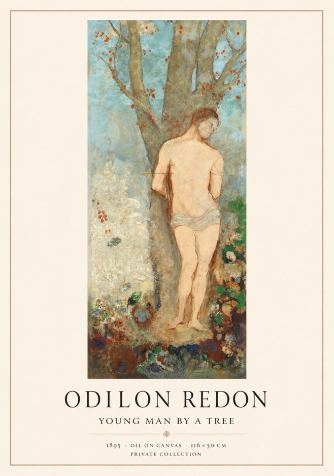 Odilon Redon Young Man by a Tree No1 - Juliste
