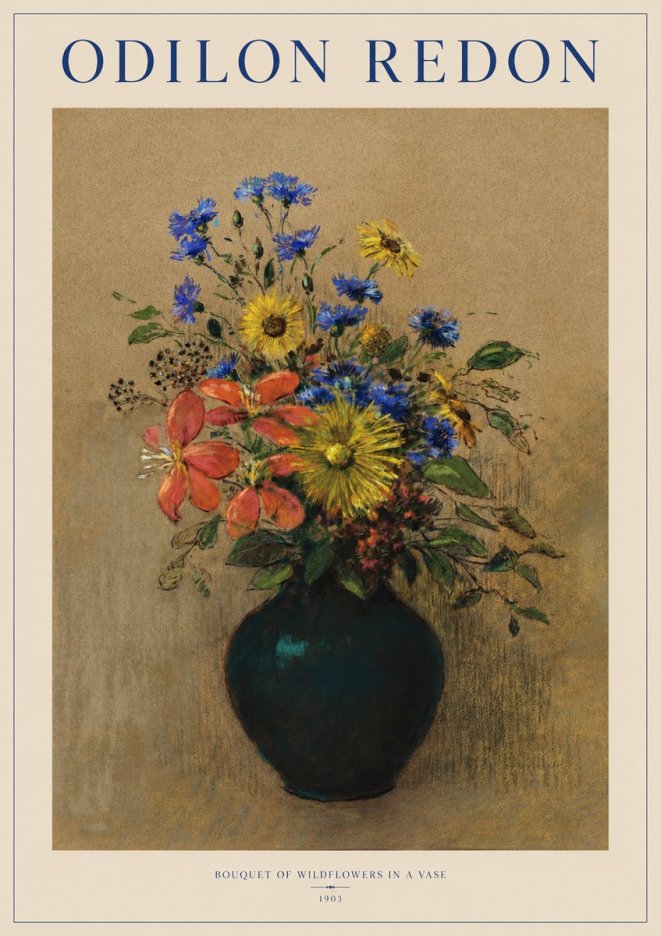 Odilon Redon Bouquet of Wildflowers in a Vase No1 - Juliste