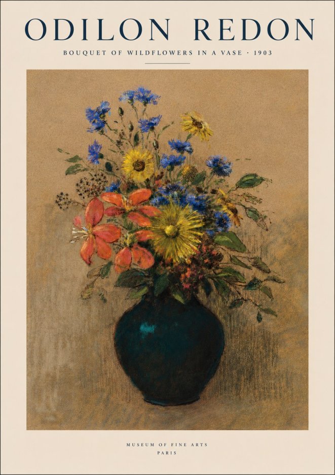 Odilon Redon Bouquet of Wildflowers in a Vase No3 - Juliste