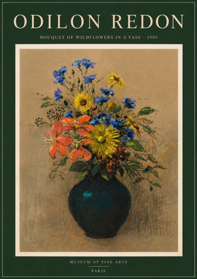 Odilon Redon Bouquet of Wildflowers in a Vase No6 - Juliste