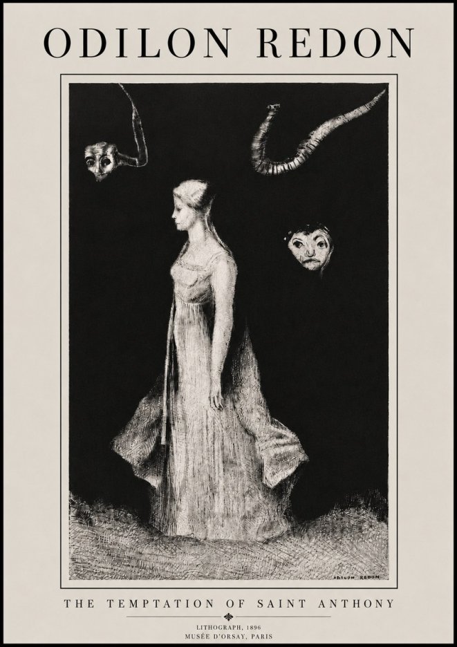 Odilon Redon The Temptation of Saint Anthony No3 - Juliste