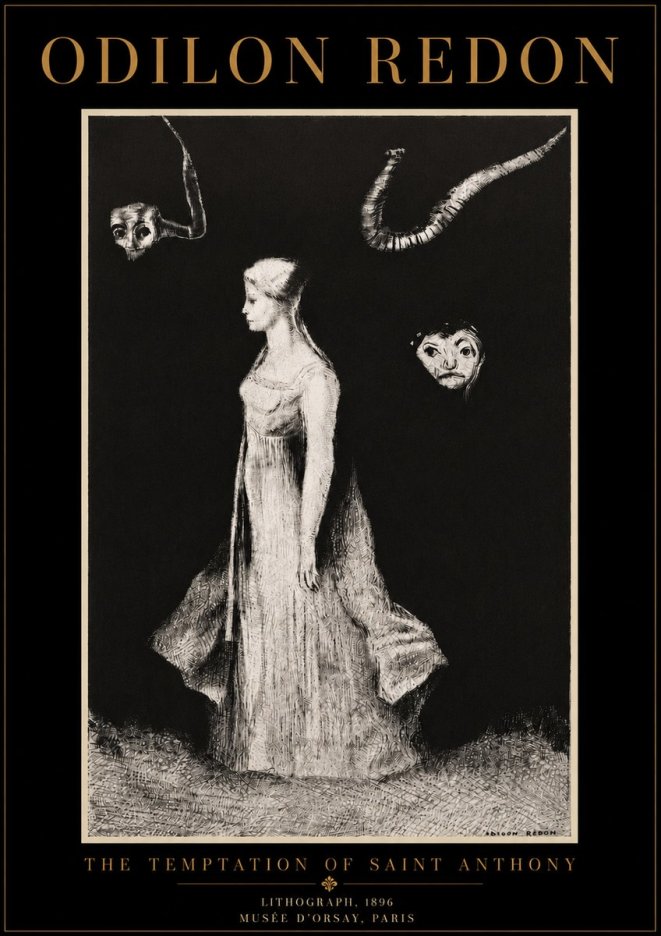Odilon Redon The Temptation of Saint Anthony No6 - Juliste