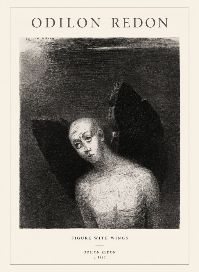 Odilon Redon Figure with Wings No1 - Juliste
