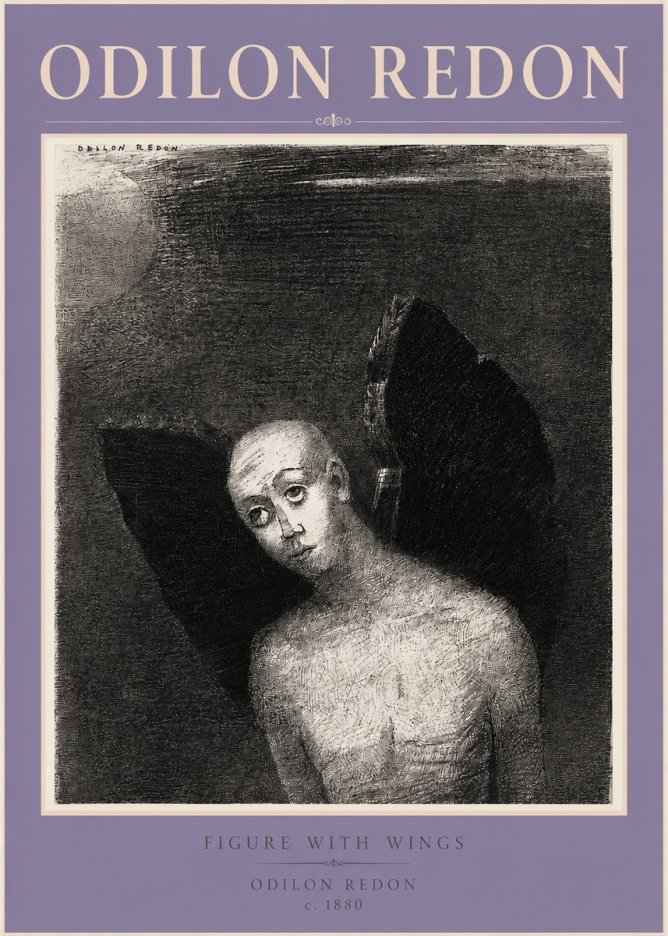 Odilon Redon Figure with Wings No3 - Juliste