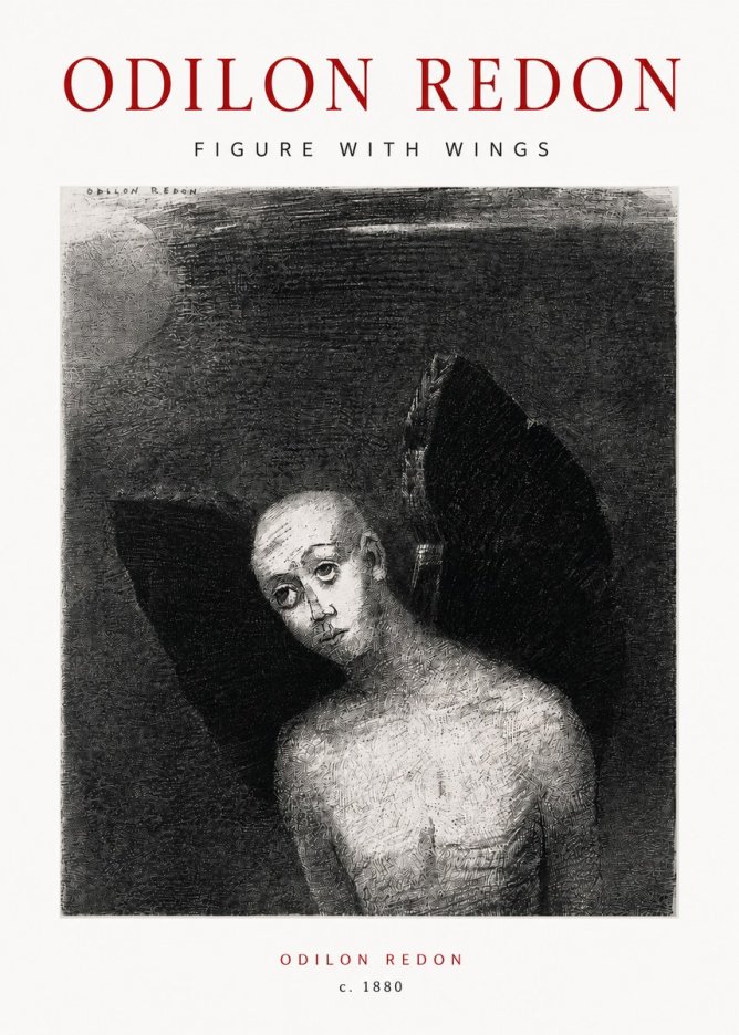 Odilon Redon Figure with Wings No4 - Juliste