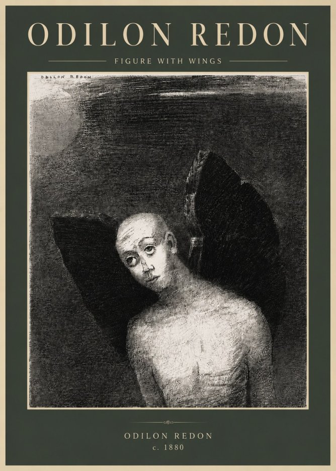 Odilon Redon Figure with Wings No5 - Juliste